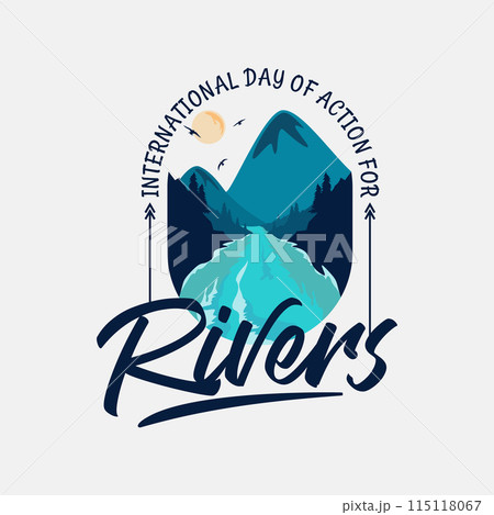 Landscape emblem International Day Of Action For Rivers background 115118067
