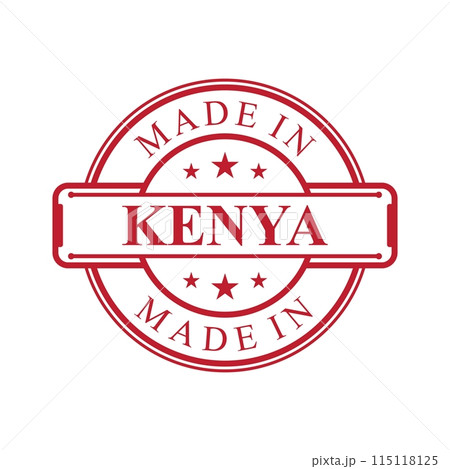 Made in Kenya label icon with red color emblem Made in Kenya label icon with red color emblem 115118125