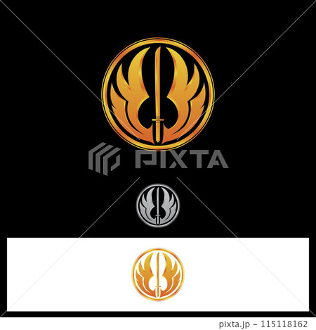 Wing abstract design vector template with sword Wing abstract design vector template with sword 115118162
