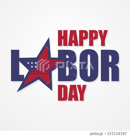 Happy Labor Day letter for element design with US flag on the star 115118197