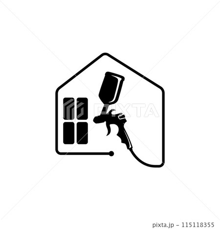 Spray gun with house outline style for element design 115118355