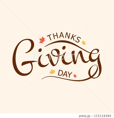 Thanksgiving Day hand lettering text for element design Thanksgiving Day hand lettering text for element design 115118384