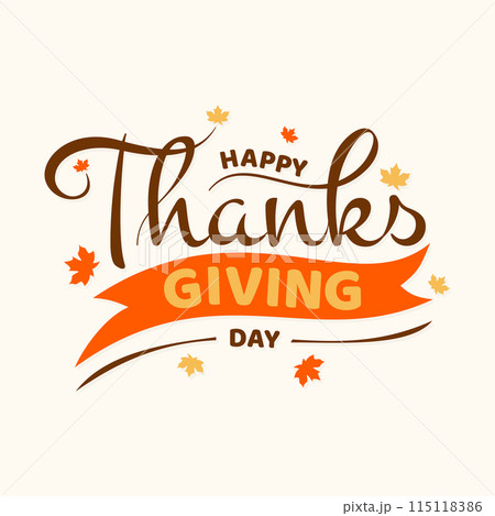 Happy Thanksgiving Day hand lettering text for element design Happy Thanksgiving Day hand lettering text for element design 115118386