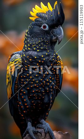 An unusual parrot poster stands out among similar ones, the challenge and distinction of unique talents, a vertical poster about individuality An unusual parrot poster stands out among similar ones, the challenge and distinction of unique talents, a vertical poster about individuality 115119983