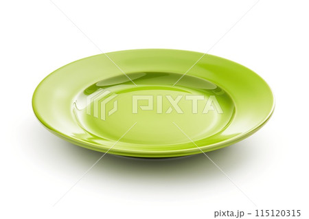 Empty ceramic green bowl isolated on white background 115120315