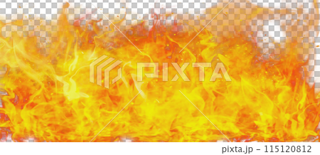 Fire flame on transparent background. Fire texture overlays 115120812