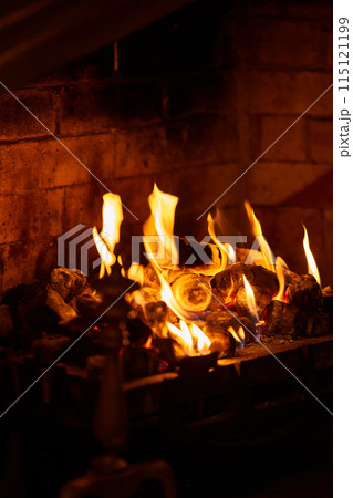 home live fireplace close up 115121199