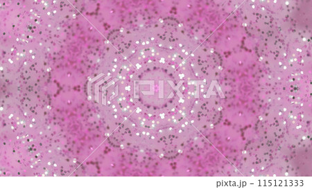 Sequin ornament. Shimmer mosaic. Defocused pink white silver color geometric pattern sparkling tinsel particles abstract art background. Sequin ornament. Shimmer mosaic. Defocused pink white silver color geometric pattern sparkling tinsel particles abstract art background. 115121333