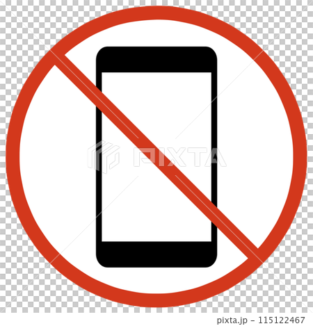 Smartphone prohibition sign Smartphone prohibition sign 115122467
