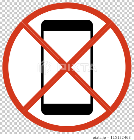 スマートフォン禁止のマーク 115122468