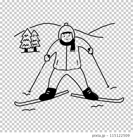 Illustration of people enjoying cross country Illustration of people enjoying cross country 115122509