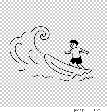 A surfer gets excited after seeing a good wave A surfer gets excited after seeing a good wave 115122516