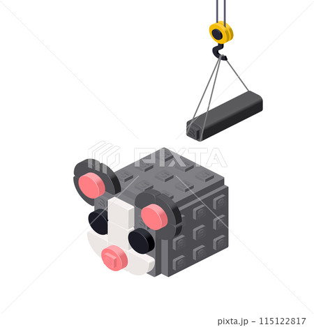Mouse production concept on white background. Vector 115122817