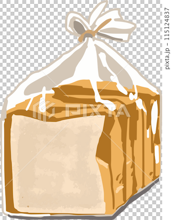 Illustration of bread in a plastic bag, no background Illustration of bread in a plastic bag, no background 115124837