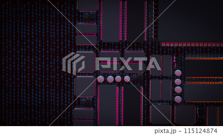 The  Printed Circuit Board or PCB for Technology concept 3d rendering. 115124874