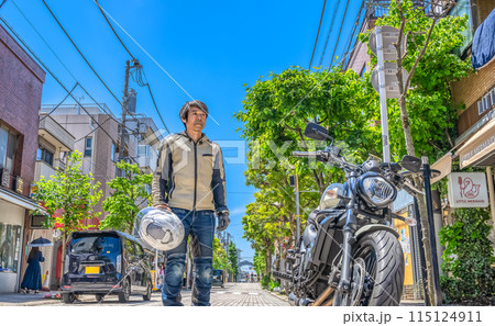大型アメリカンバイクで世田谷ツーリング 尾山台駅 大型アメリカンバイクで世田谷ツーリング 尾山台駅 115124911