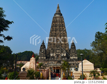 インドにある世界遺産に登録されたお釈迦様が悟りを開いた聖地ブッダガヤの聖大菩提寺本堂・大精堂 インドにある世界遺産に登録されたお釈迦様が悟りを開いた聖地ブッダガヤの聖大菩提寺本堂・大精堂 115125082