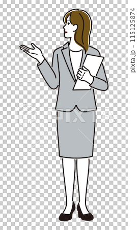 案内する若い女性 115125874
