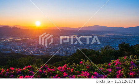 西蔵王公園展望広場・夕景 115126171