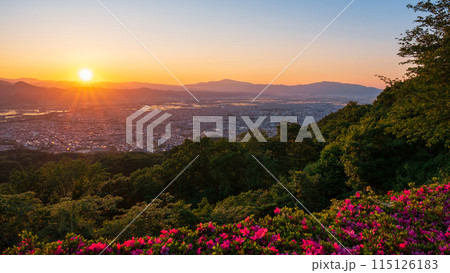 西蔵王公園展望広場・夕景 115126183