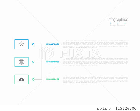 Infographic 3 options design elements for your business data. Vector Illustration. 115126386