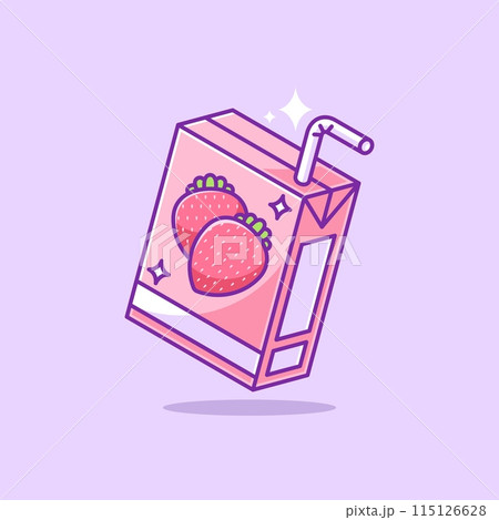Cute box cartoon juice strawberry pack Cute box cartoon juice strawberry pack 115126628