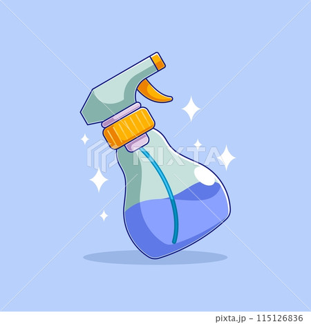 Spray pistol cleaner plastic bottle cartoon Spray pistol cleaner plastic bottle cartoon 115126836