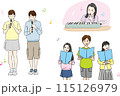 音楽の授業を受ける子供達 115126979