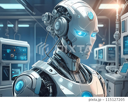 工場で働く人型AIロボット 115127205