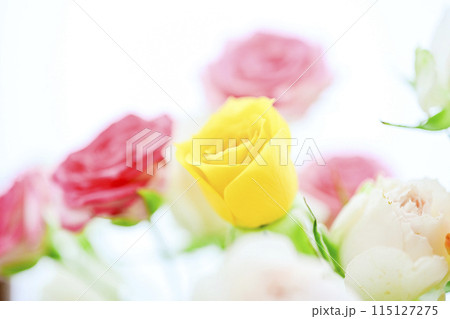 明るいカラフルなばらの花々 明るいカラフルなばらの花々 115127275
