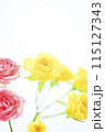 明るいカラフルなばらの花々 115127343