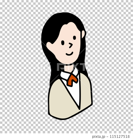 制服を着た女子学生のイラストアイコン　中学生・高校生 115127518