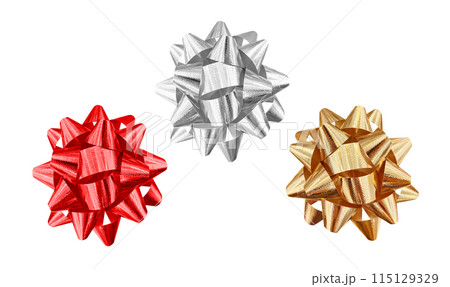 Set of gift bows isolated on white background. 115129329