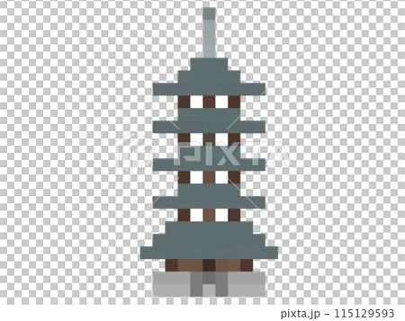 Illustration of a five-storied pagoda 115129593