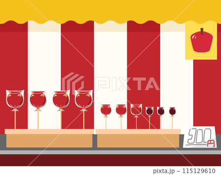 りんご飴の屋台 4:3 りんご飴の屋台 4:3 115129610