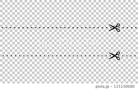 切り取り線とハサミのアイコン ベクターイラスト 切り取り線とハサミのアイコン ベクターイラスト 115130080