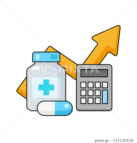 薬と電卓のイラスト 115130516