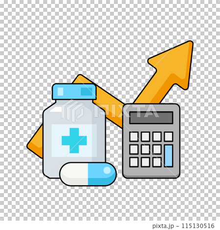 薬と電卓のイラスト 115130516