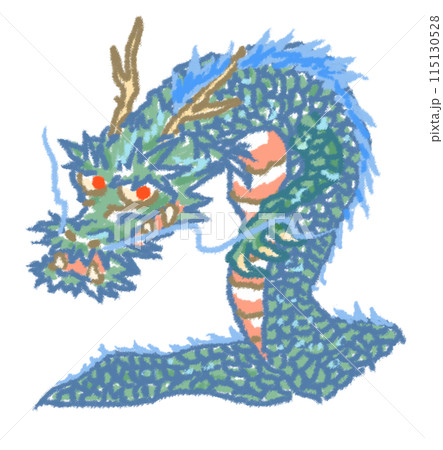 鱗を細かく描いた迫力のある青龍 115130528