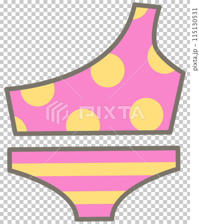 Kid hand drawn cute colorful happy bikini day polkadot bikini 115130531