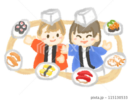 回転寿司のお寿司屋さん 115130533