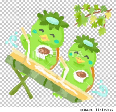 流しそうめんするカッパ 115130535
