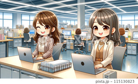 オフィスで働くビジネスウーマン オフィスで働くビジネスウーマン 115130823
