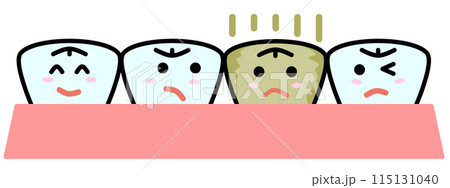 歯医者で虫歯を綺麗に治療する歯のイラスト 歯医者で虫歯を綺麗に治療する歯のイラスト 115131040