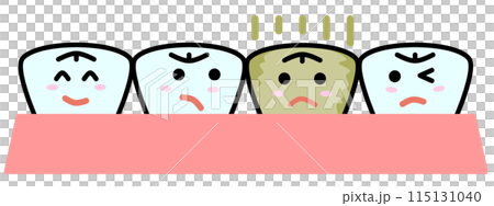 歯医者で虫歯を綺麗に治療する歯のイラスト 歯医者で虫歯を綺麗に治療する歯のイラスト 115131040