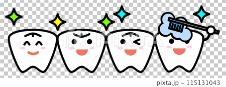 歯医者で虫歯を綺麗に治療する歯のイラスト 115131043