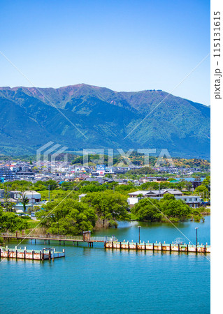 【びわ湖風景】琵琶湖大橋からのマリンブルーの眺め 115131615