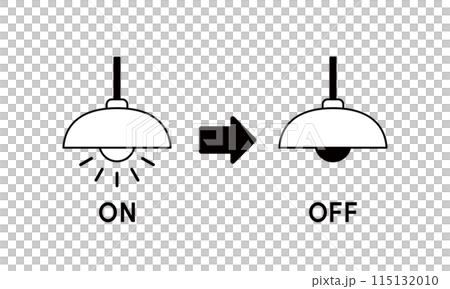 Turning a light bulb on and off - energy saving concept Turning a light bulb on and off - energy saving concept 115132010
