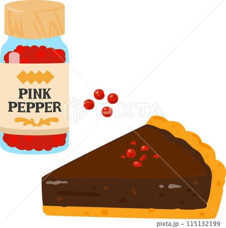 ピンクペッパーを使用したチョコレートタルト ピンクペッパーを使用したチョコレートタルト 115132199