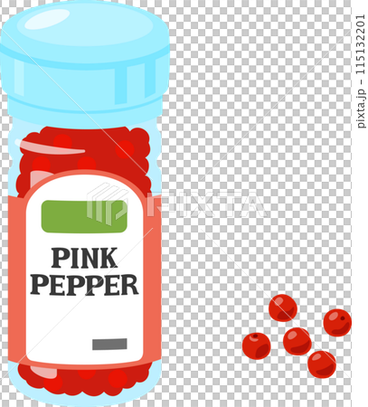 Pink pepper in a bottle 115132201